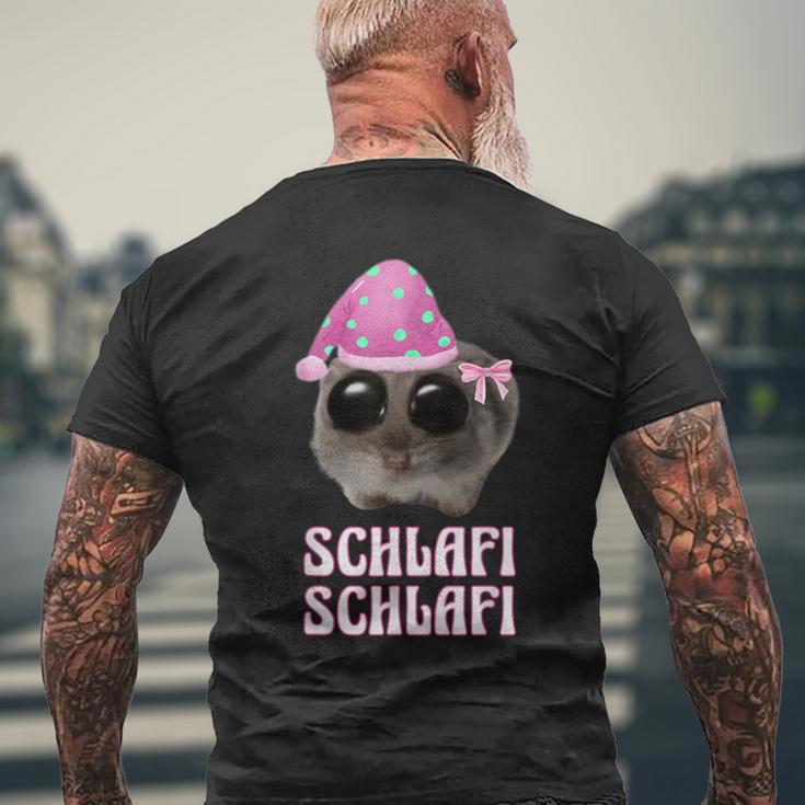 Schlafi Schlafi Sad Hamster Hamstie Meme Sleep T-Shirt mit Rückendruck Geschenke für alte Männer