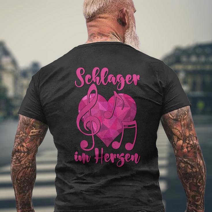 Schlager Schlager Im Herz T-Shirt mit Rückendruck Geschenke für alte Männer