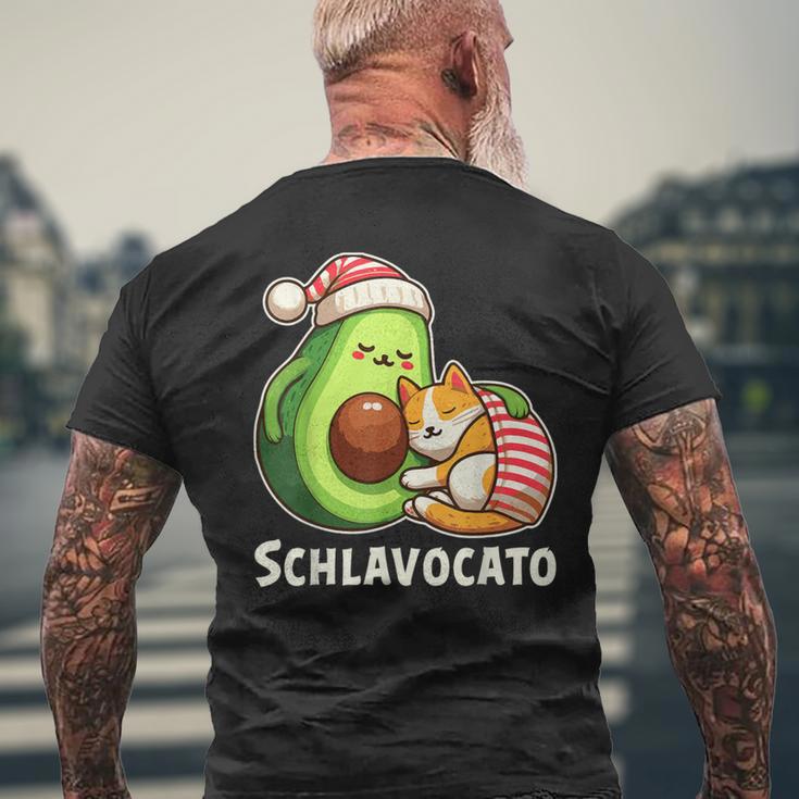 Schlavocato Official Sleep Pyjamas Sleep Avocado Cat T-Shirt mit Rückendruck Geschenke für alte Männer