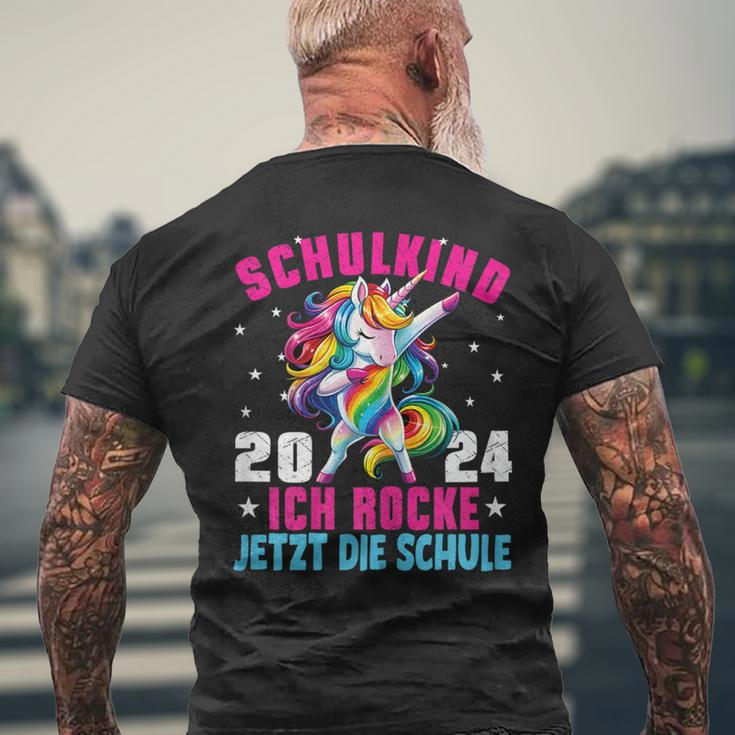 Schulkind 2024 Dabbing Unicorn I Rocke Jetzt Die Schule T-Shirt mit Rückendruck Geschenke für alte Männer