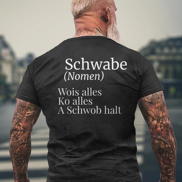 Schwabe Swabish Saying Schwaben Definition T-Shirt mit Rückendruck Geschenke für alte Männer