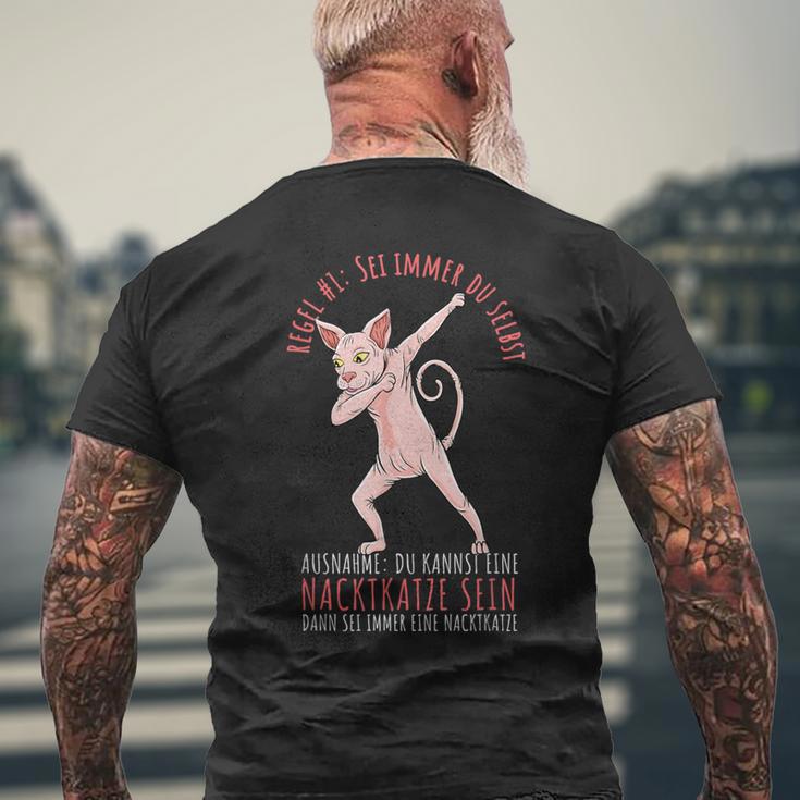 Sei Immer Du Selbst Sphynx Cat Lovers Nude Cat T-Shirt mit Rückendruck Geschenke für alte Männer