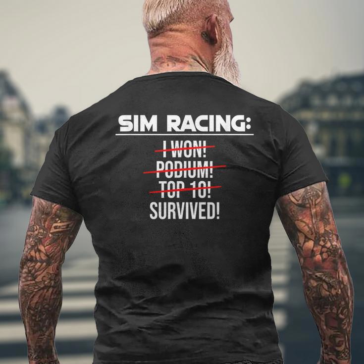 Simracing Gaming Sring Wheel Racing Game Simulator T-Shirt mit Rückendruck Geschenke für alte Männer