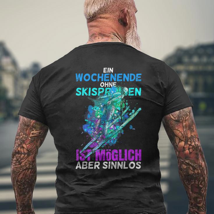 Ski Jumping Winter Sport For Skiing Fans T-Shirt mit Rückendruck Geschenke für alte Männer