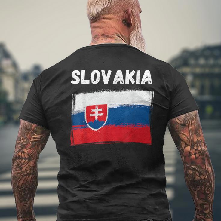 Slovakia Flag Holidayintage Grunge Slovak Flag T-Shirt mit Rückendruck Geschenke für alte Männer