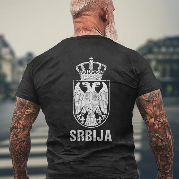 Srbija Serbia Flag Serbian Double Eagle T-Shirt mit Rückendruck Geschenke für alte Männer