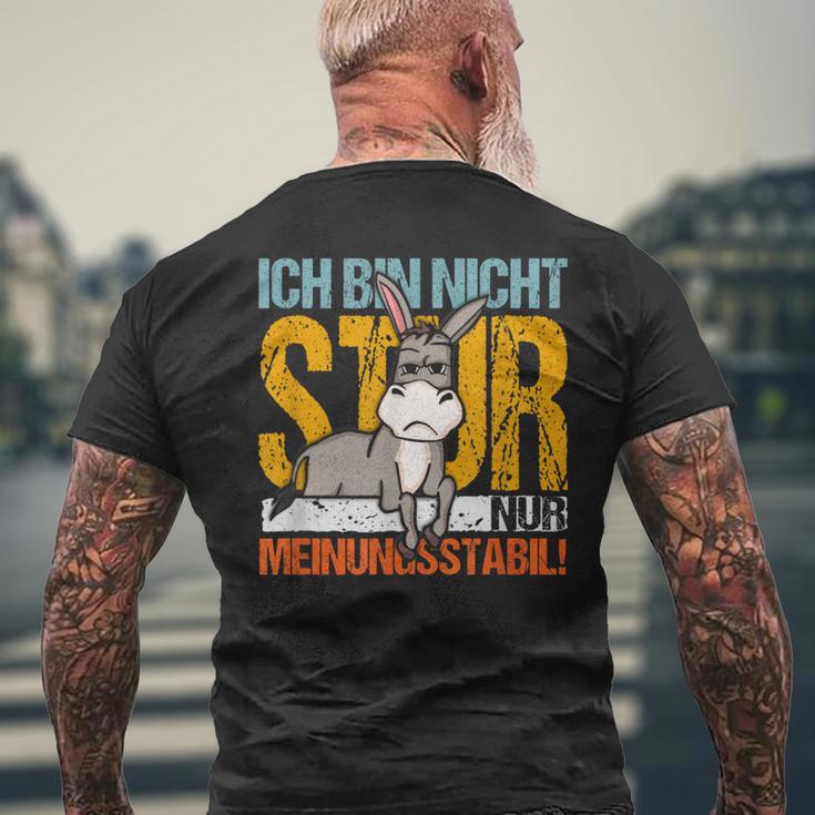 Statement Sturer Esel Ich Bin Nicht Stur Nur Meinungsstabil T-Shirt mit Rückendruck Geschenke für alte Männer