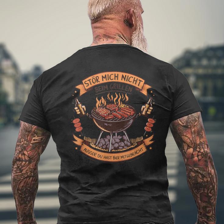 Stör Mich Nicht Beim Grillen Grillsaison Fleisch Bier T-Shirt mit Rückendruck Geschenke für alte Männer