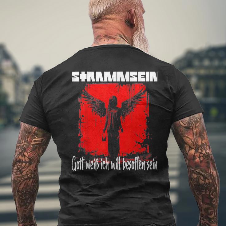 Stramm Sein Gott Weiß Ich Will Besoffen Sein Sein Sein T-Shirt mit Rückendruck Geschenke für alte Männer