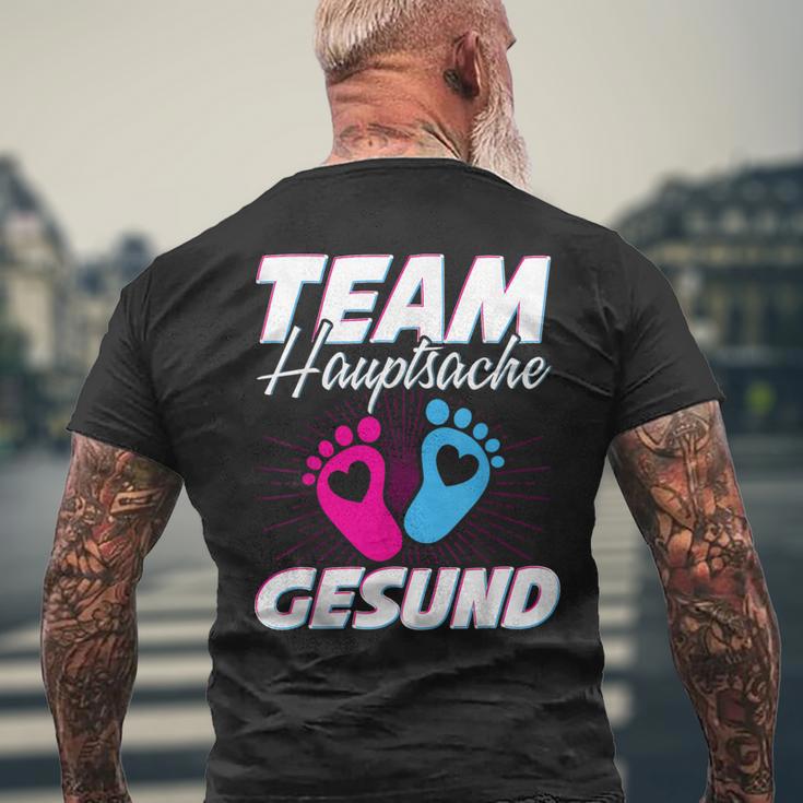 Team Hauptsache Gesund Gender Reveal T-Shirt mit Rückendruck Geschenke für alte Männer