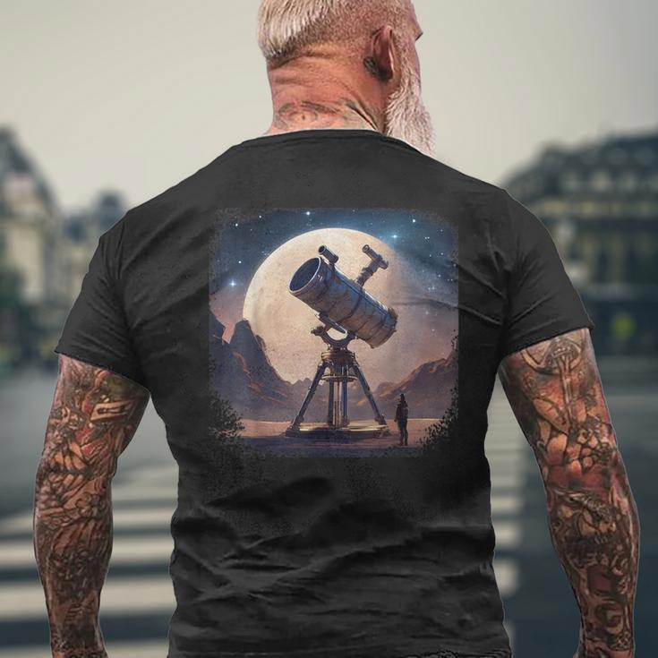 Telescope Planet Space Astronomy Space T-Shirt mit Rückendruck Geschenke für alte Männer