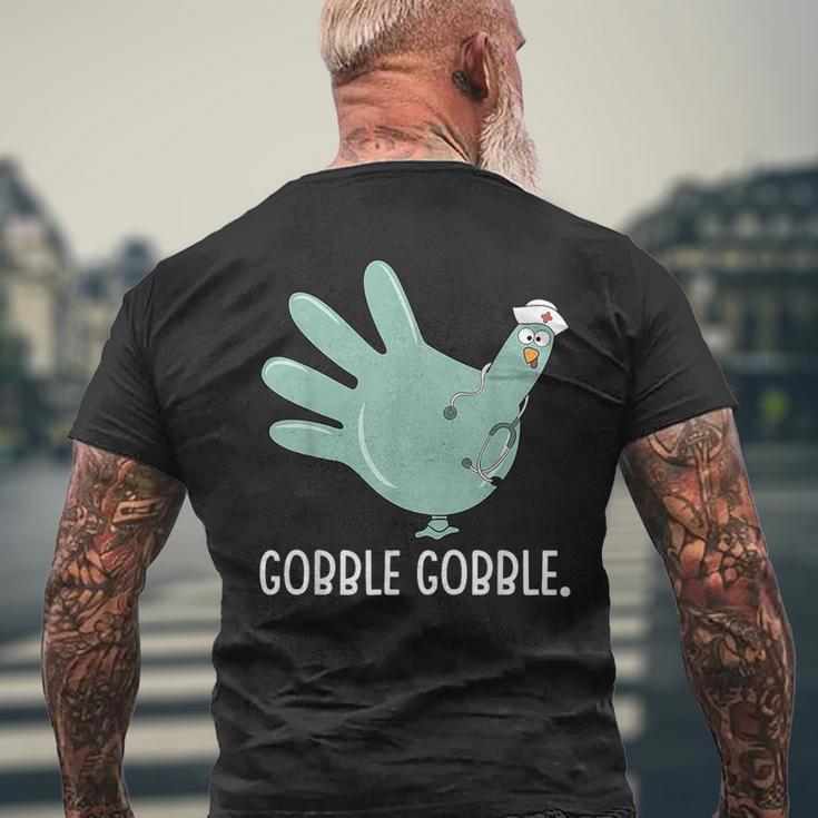 Thanksgiving nurse Glove Turkey Nurse thanksgiving for nurse Men's Back Print T-Shirt Gifts for Old Men