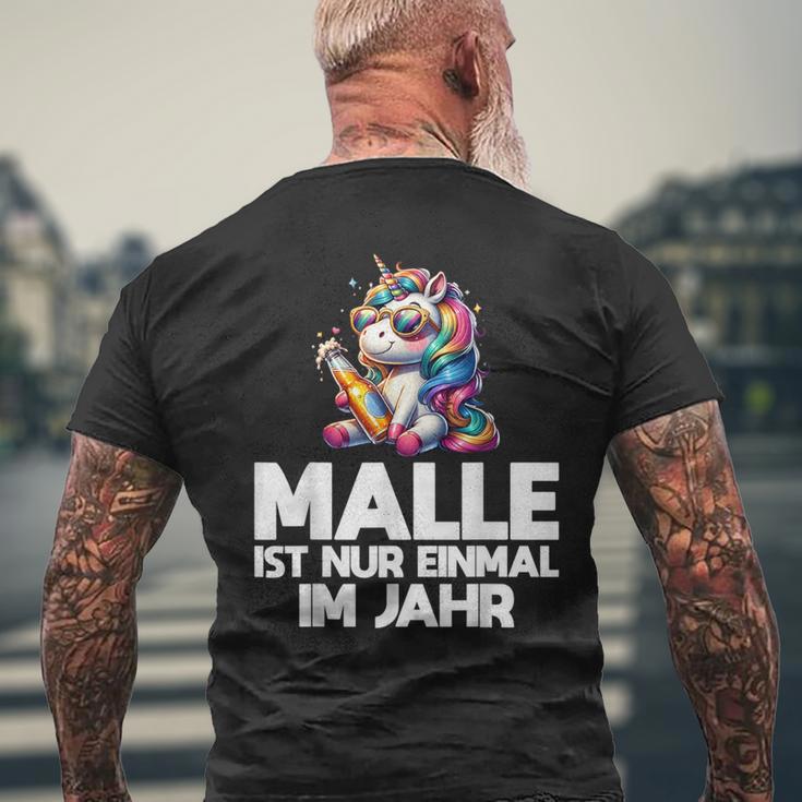 Unicorn Party Fun Malle Ist Nur Einmal Im Jahr T-Shirt mit Rückendruck Geschenke für alte Männer