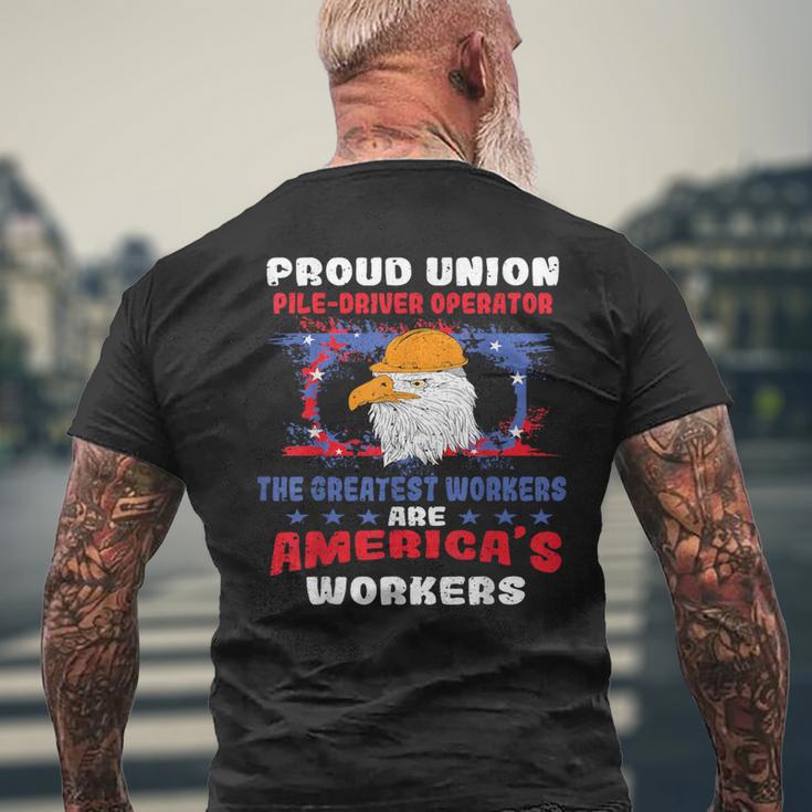 Union Pile-Driver Operator For Patriotic Workers Men's T-shirt Back ...