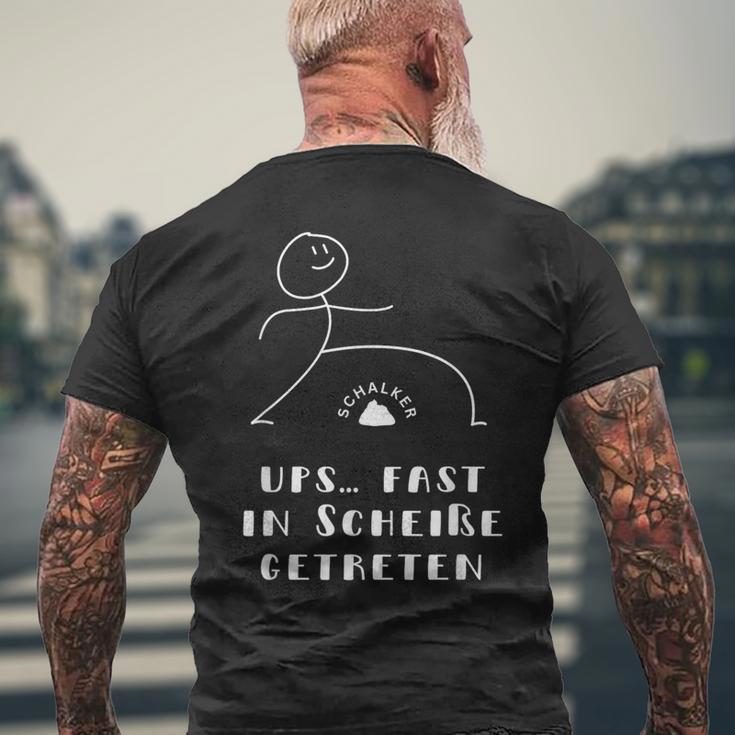 Ups Fast In Scheiße Getreten Schalke Dortmund Dog Kacke T-Shirt mit Rückendruck Geschenke für alte Männer