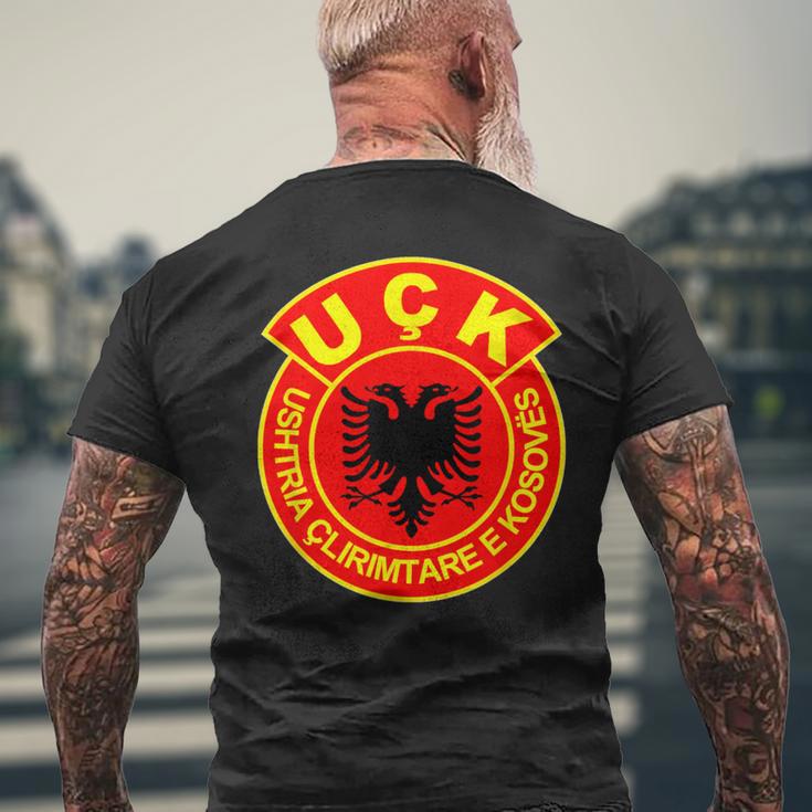 Uqk Flag Kosovo Albaner Uck Jashari Army Eagle T-Shirt mit Rückendruck Geschenke für alte Männer