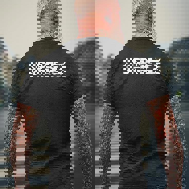 Urbex Urban Explorer Edifici Abbandonati Testo Glitch T-shirt da uomo con stampa posteriore Regalos para ancianos