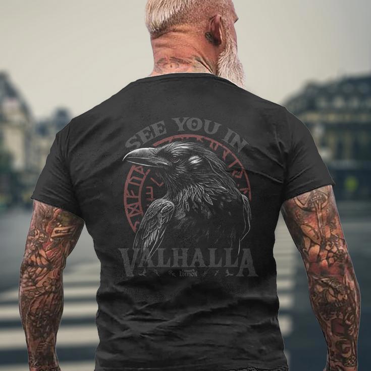 Valknutiking Wir Sehen Uns In Walhalla See You Inalhalla T-Shirt mit Rückendruck Geschenke für alte Männer