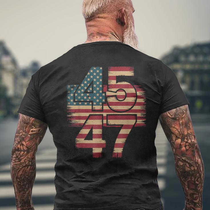 Vintage American Flag Retro 45 47 Trump 2024 T-Shirt mit Rückendruck Geschenke für alte Männer