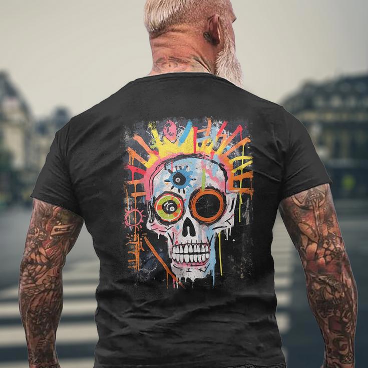 Vintage Graffiti Biker Rocker Skeleton Punk Horror Skull T-Shirt mit Rückendruck Geschenke für alte Männer