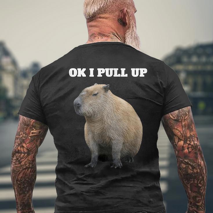 Vintage Ok I Pull Up Capybara T-Shirt mit Rückendruck Geschenke für alte Männer