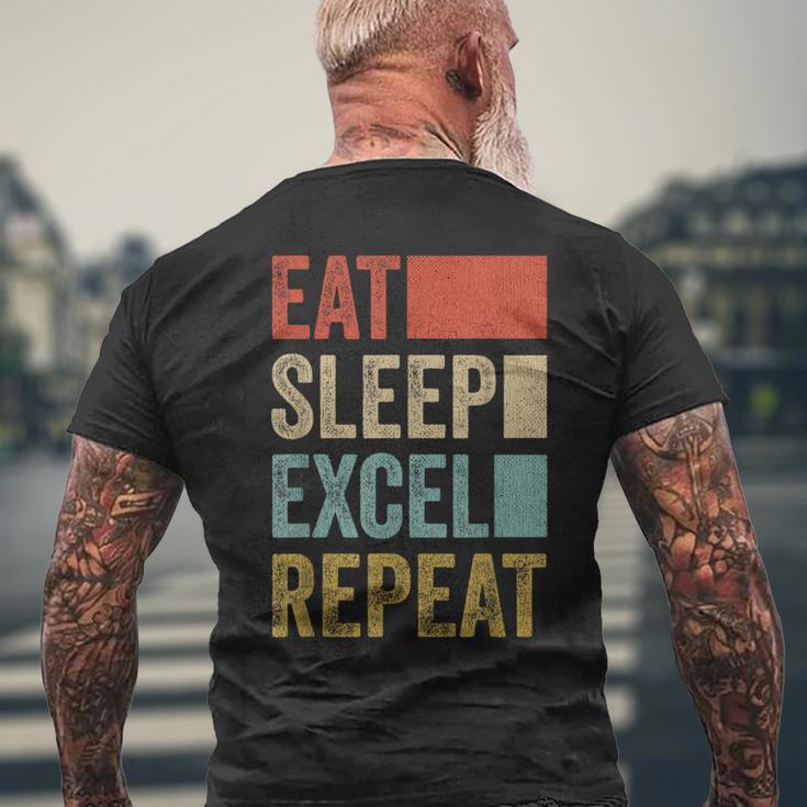 Vintage Retro Eat Sleep Excel Repeat Excel T-Shirt mit Rückendruck Geschenke für alte Männer