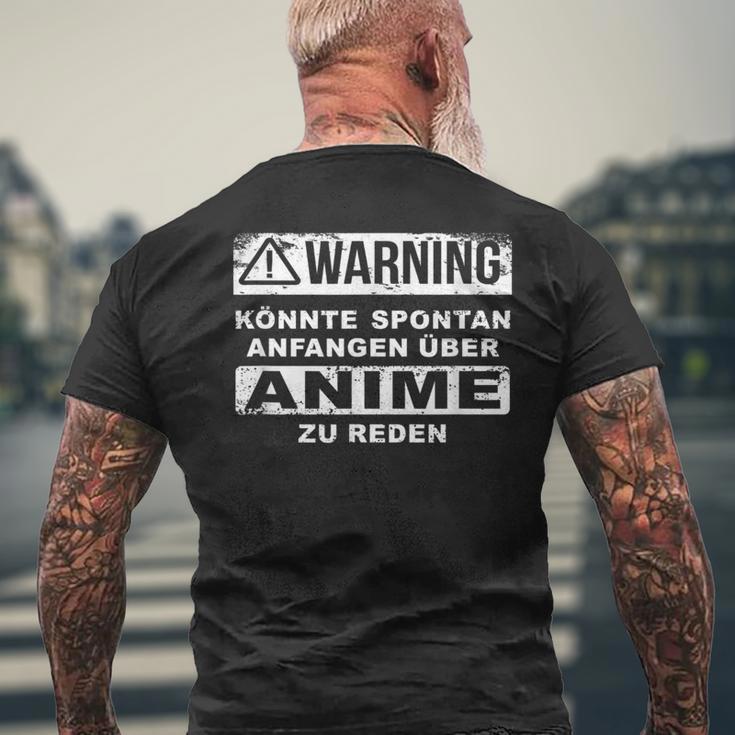 Warning Koulte Spontan Begin Over Anime Zu Talken Anime T-Shirt mit Rückendruck Geschenke für alte Männer