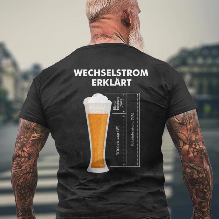 Wechselstromerklärt Bier Elektriker Technik Elektrotechnik T-Shirt mit Rückendruck Geschenke für alte Männer