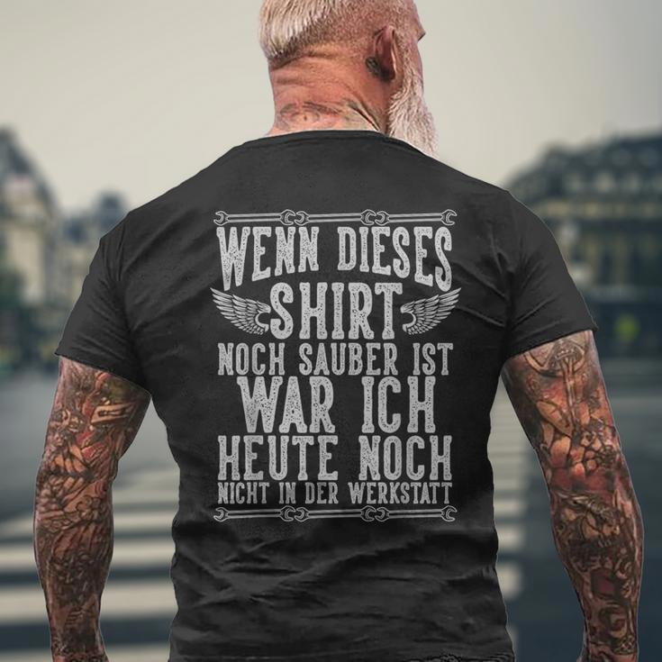 Wenn Dieses Noch Sauber Ist Werkstatt Kfz Mechanik T-Shirt mit Rückendruck Geschenke für alte Männer