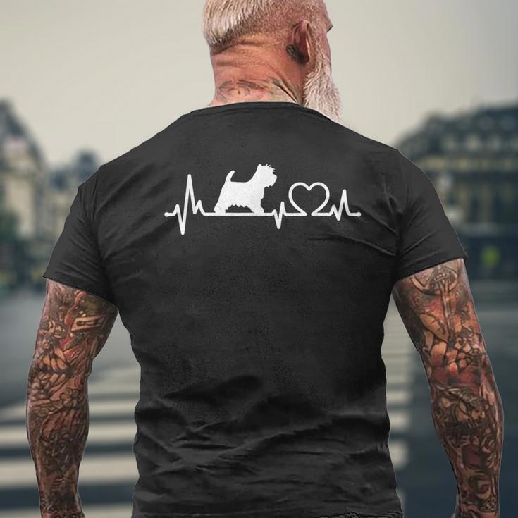 West Highland Terrier Westie Heart Rate Dog T-Shirt mit Rückendruck Geschenke für alte Männer