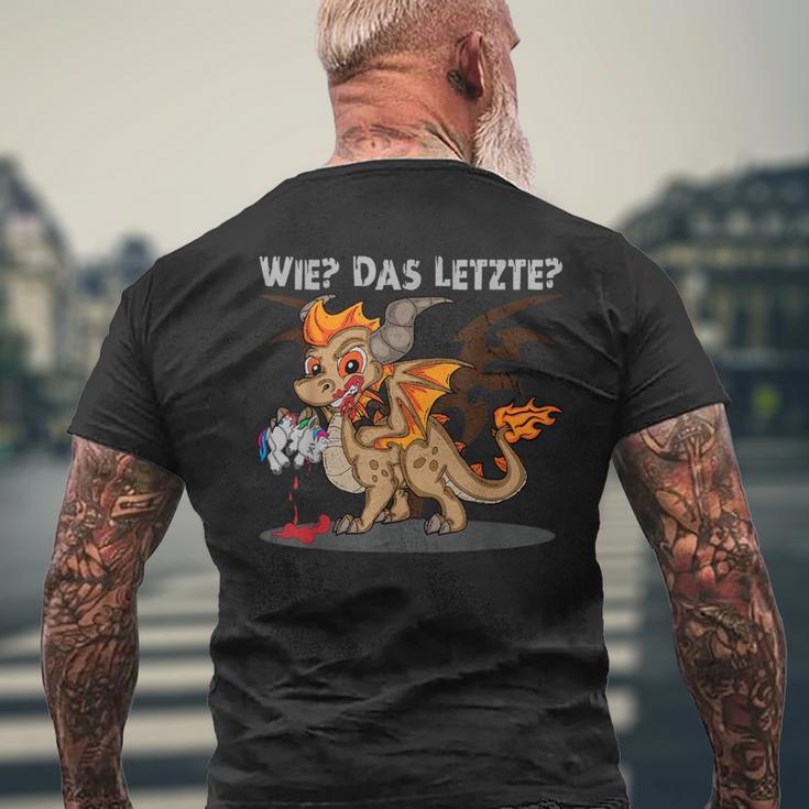 Wie Das Letzte Dragon Eats Unicorn T-Shirt mit Rückendruck Geschenke für alte Männer