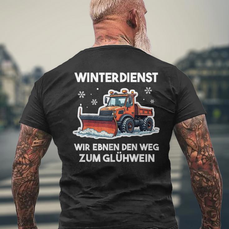 Winterdienst Schneepflugfahrer Humor Schneepflug T-Shirt mit Rückendruck Geschenke für alte Männer