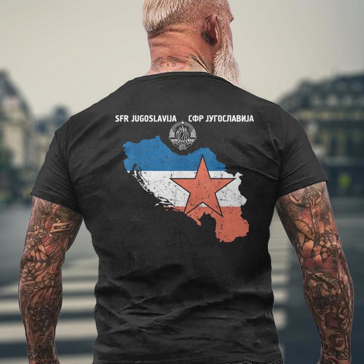 Yugoslavija Flag Balkan Sfrj Yugoslavia T-Shirt mit Rückendruck Geschenke für alte Männer