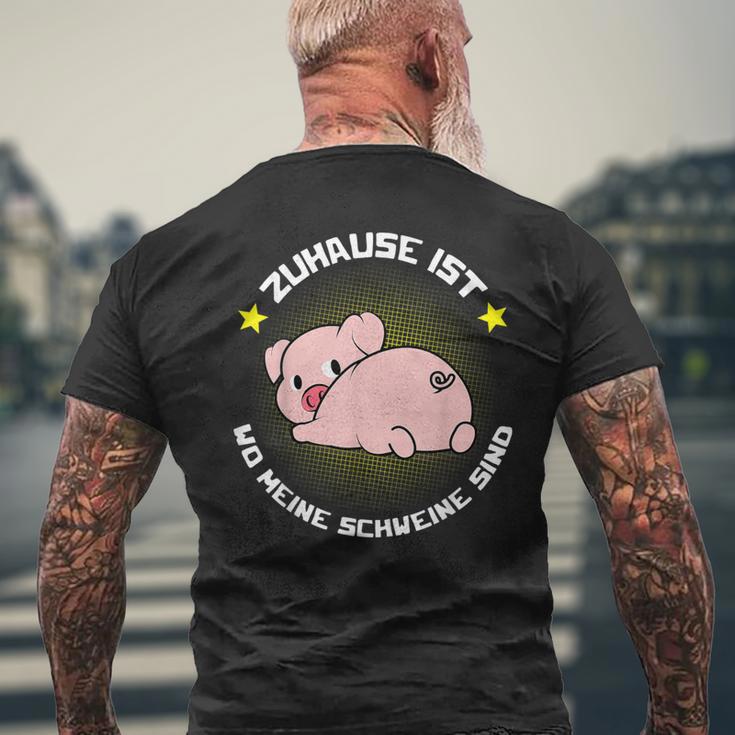 Zuhause Ist Wo Meine Schweine Sind Für Bauern & Farmers T-Shirt mit Rückendruck Geschenke für alte Männer