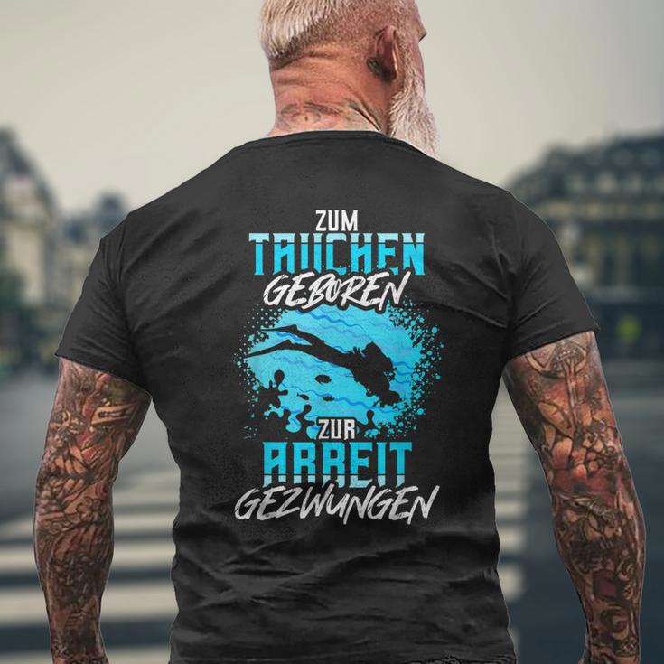 Zum Diving Geboren Slogan Sea Diver T-Shirt mit Rückendruck Geschenke für alte Männer