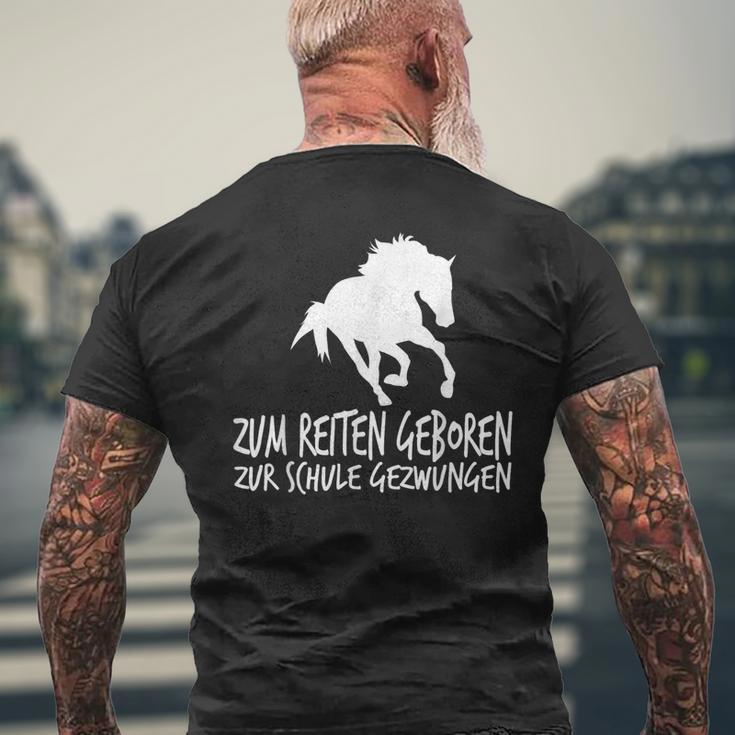 Zum Reiten Geboren Zur Schule Gezzwungen S T-Shirt mit Rückendruck Geschenke für alte Männer