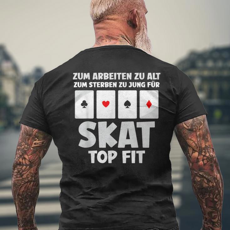 Zum Work Zu Alt Für Skat German Langu T-Shirt mit Rückendruck Geschenke für alte Männer