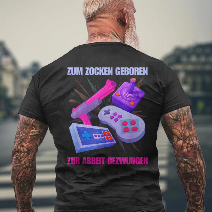 Zum Zocken Geboren Zum Arbeit Forces I Console Ps5 Gaming T-Shirt mit Rückendruck Geschenke für alte Männer