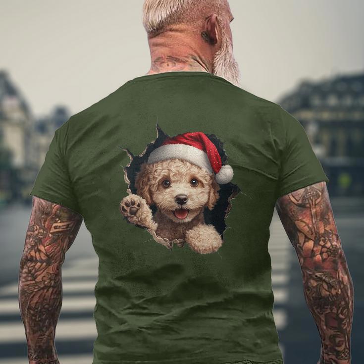 Poodle Dog Owner Dog Christmas Hat T-Shirt mit Rückendruck Geschenke für alte Männer