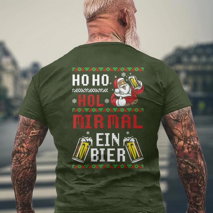 Ho Hol Mir Mal Ein Bier Christmas Santa Claus T-Shirt mit Rückendruck Geschenke für alte Männer