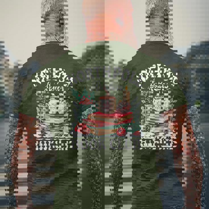 North Pole Book Club Hot Cocoa Bookworms Christmas Men's T-shirt Back Print Gifts for Old Men North Pole Book Club Hot Cocoa Bookworms Christmas Men's T-shirt Back Print Gifts for Old Men