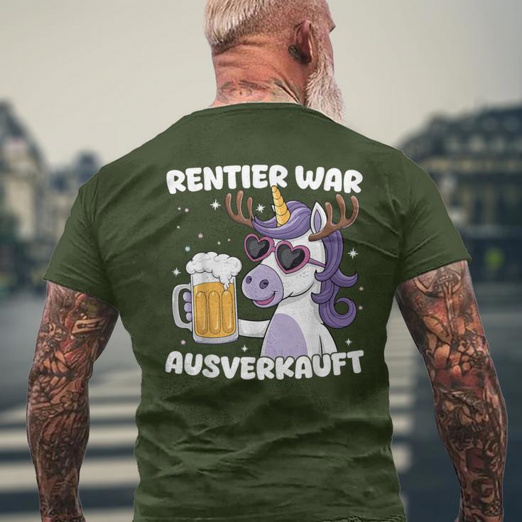 Reindeer War Ausverkauft Christmas Unicorn T-Shirt mit Rückendruck Geschenke für alte Männer