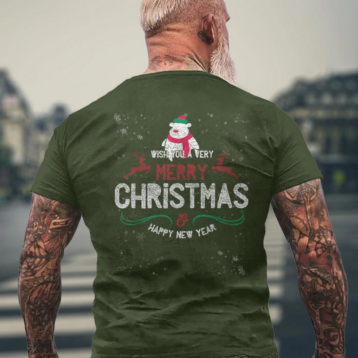 Weihnachtskostüm Merry Christmas & Happy New Year T-Shirt mit Rückendruck Geschenke für alte Männer