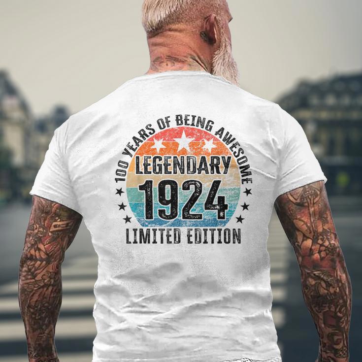 100 Geburtstag Limited Edition Best Of 1924 T-Shirt mit Rückendruck Geschenke für alte Männer