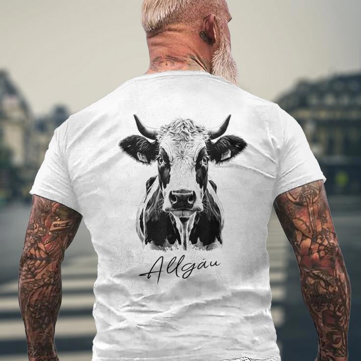 Allgäu Alpsintage Cow Bavaria Souvenir Fun Gray T-Shirt mit Rückendruck Geschenke für alte Männer