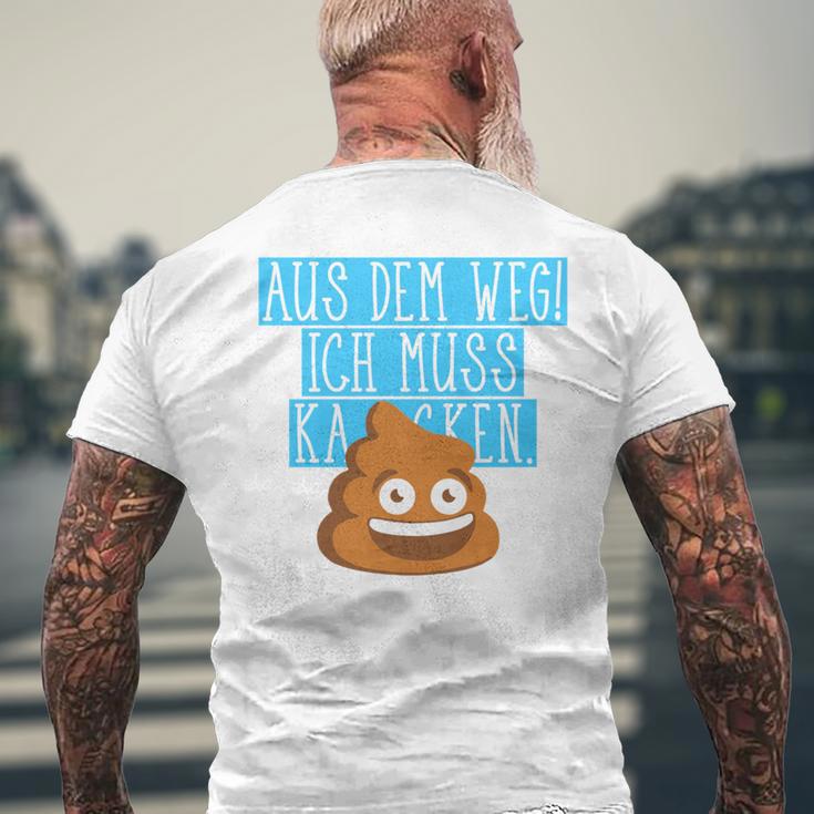 Aus Dem Weg Ich Muss Kacken Kaka Alarm Illustration Fun T-Shirt mit Rückendruck Geschenke für alte Männer