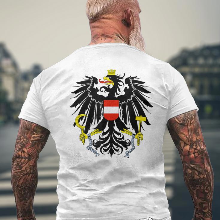 Austria Federal Eagle Red Red Eagle Retro T-Shirt mit Rückendruck Geschenke für alte Männer