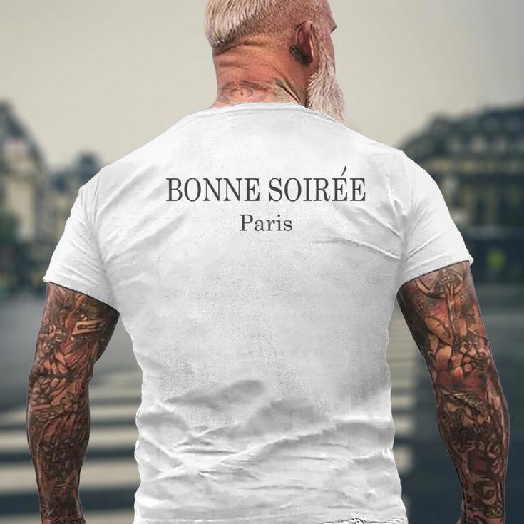 Bonne Soirée Paris Cute French Gray T-Shirt mit Rückendruck Geschenke für alte Männer