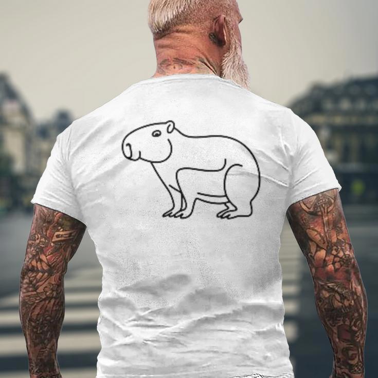 Capybara Minimalism T-Shirt mit Rückendruck Geschenke für alte Männer