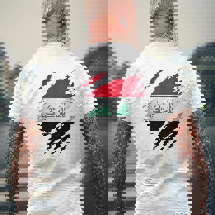 Chemises Fières Iraqiennes Drapeau De L'irak Déchiré T-shirt imprimé au dos Cadeaux pour les vieillards